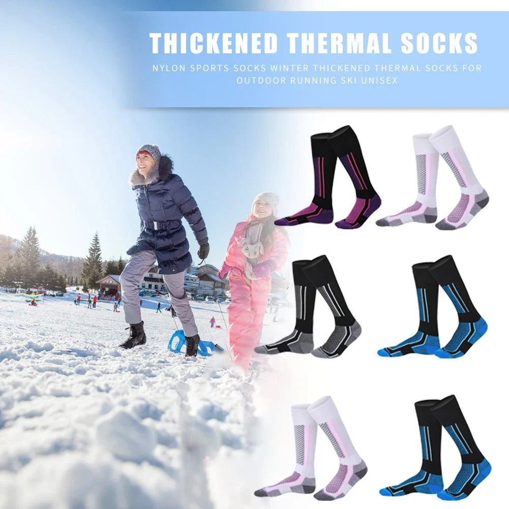 1-2Pairs Winter Warm Thermal Socks Outdoor Sports Hiking Breathable Stockings Snowboard Thickened Ski Socks For Men Women Kids