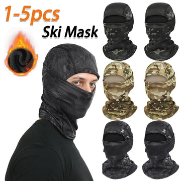 1-5pcs Balaclava Ski Mask Windproof Thermal Neck Warmer Hood Cycling Full Face Mask Motorcycle Mask Helmet Lining for Men Women