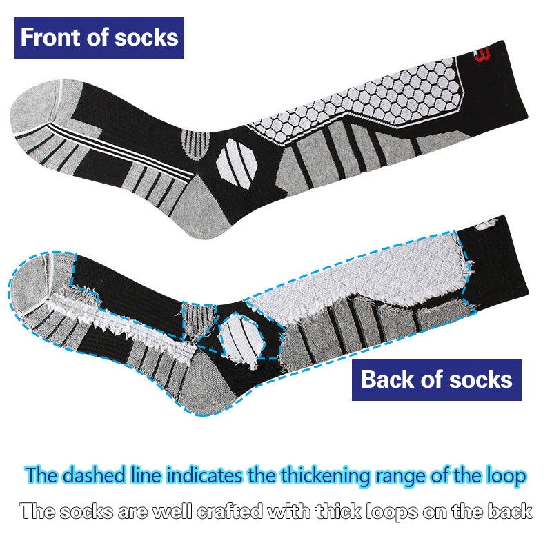 1 Pair Winter Warm Thickening Ski Stockings Hiking Socks For Women Men Children Anti-Cold Skiing Outdoor High Sports Stockings