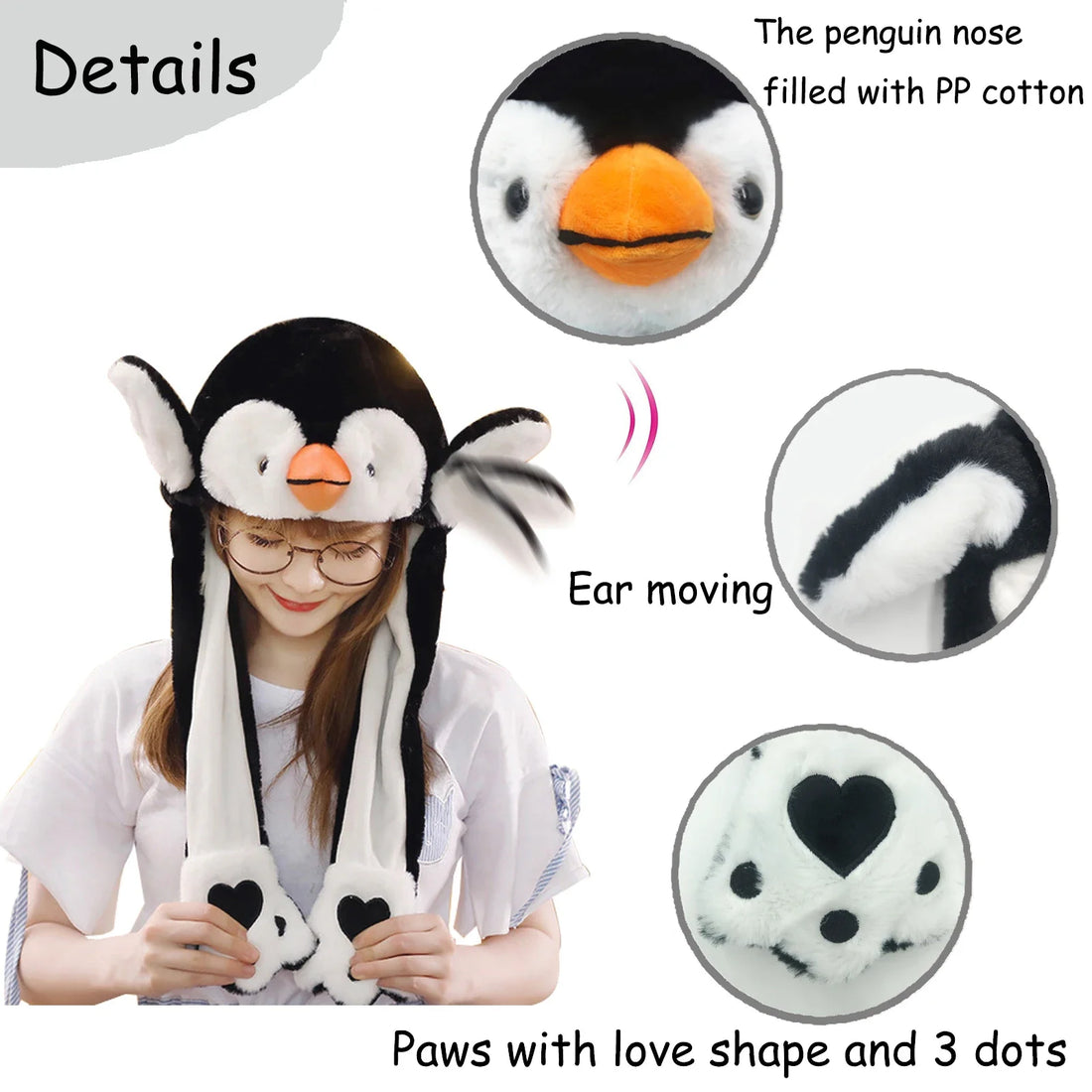 2024 New Rabbit Women's Hat Beanies Plush Can Moving Bunny Ears Hat with Earflaps Movable Ears Boys Girls Children's Animal Caps