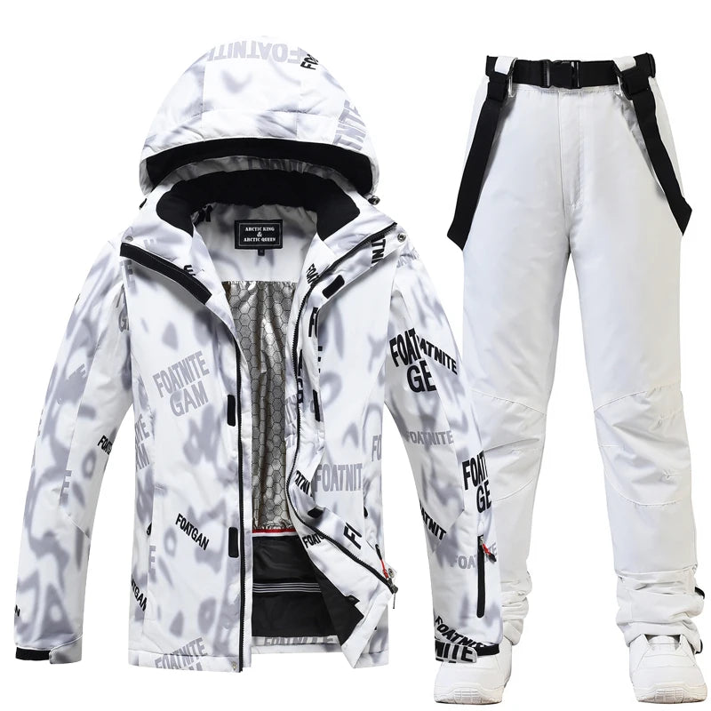 -30, Snow Mountain, Man and Woman Ice Suit Wear, Waterproof Winter Costume, Snowboarding Clothing, Ski Suit Sets Jackets + Pants