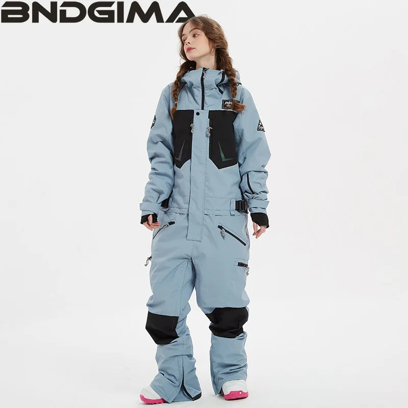 BNDGIMA Extra Thick Women Ski Pants Straight Full Overalls Winter Warm Windproof Waterproof Outdoor Sports Snowboard Snowm