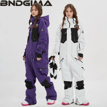 BNDGIMA Extra Thick Women Ski Pants Straight Full Overalls Winter Warm Windproof Waterproof Outdoor Sports Snowboard Snowm