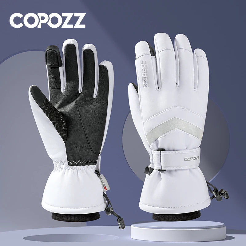 COPOZZ New Winter Men Women Ski Gloves Windproof Warm Waterproof Touch-Screen Non-slip Snowboard Snowmobile Thicken Skiing Glove
