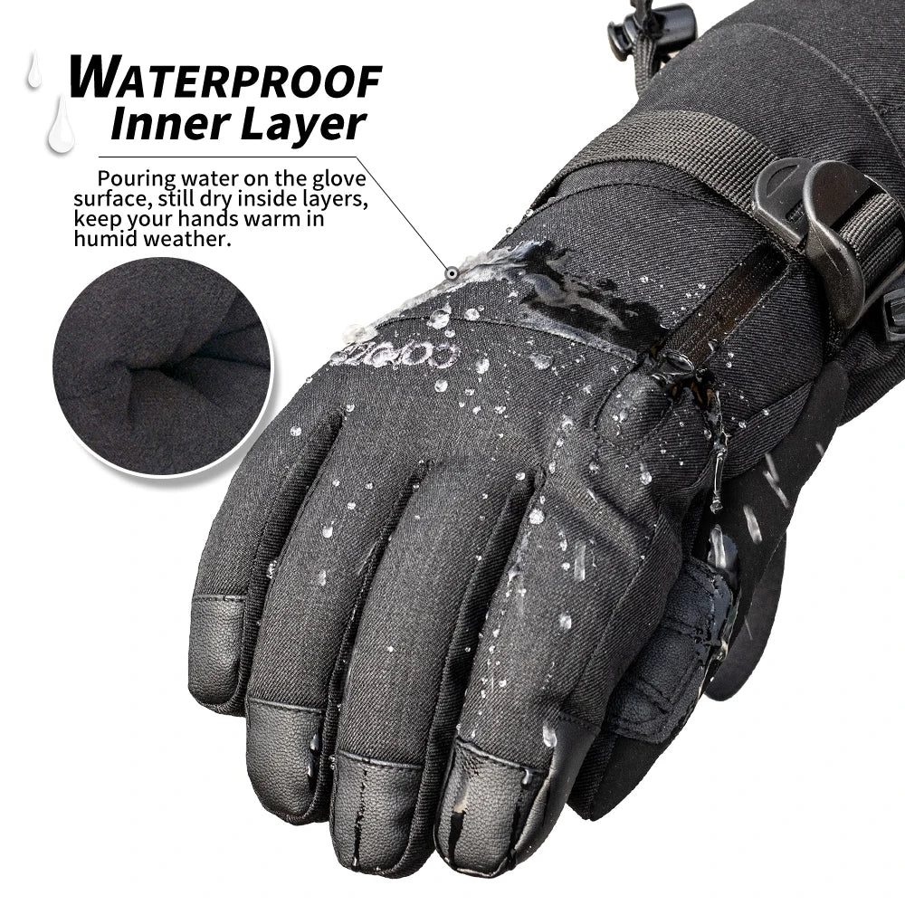 COPOZZ Unisex Adult Winter Ski Gloves -20 Degree Snowboard Touchscreen Gloves Snowmobile Motor Waterproof Thermal Snow Gloves
