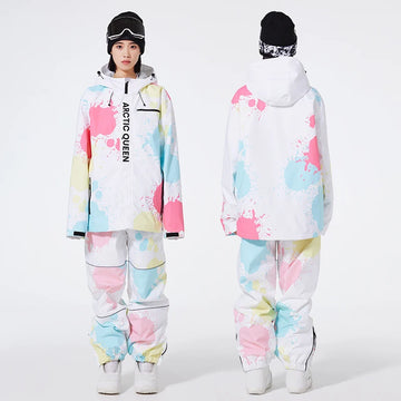 Colorful Sets, Women Ski Clothes, Snow Wear Suit Sets, Snowboard Clothing, Winter Costume, Ski Jacket and Strap Pant for Girl's