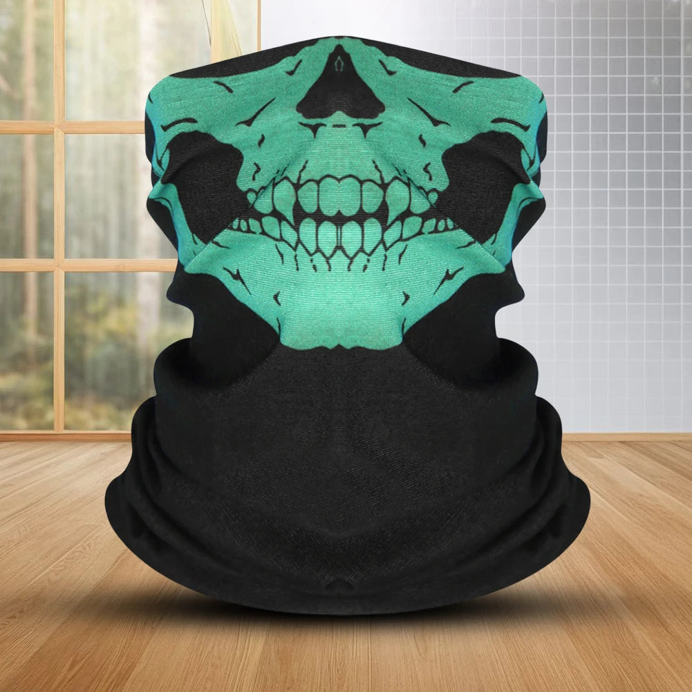 Halloween Half Face Shield Mask Multipurpose Warm Ghost Scarf Scary Cycling Face Mask for Hiking Camping Running