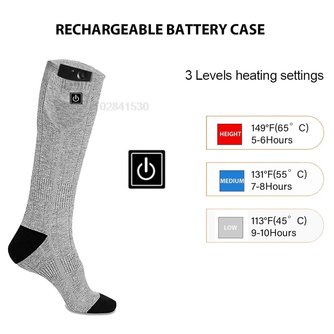 Heated Socks With Battery box Skiing Socks Women Men Heating Foot Warmer Electric Fever Socks Hiking Ski Warm Outdoor