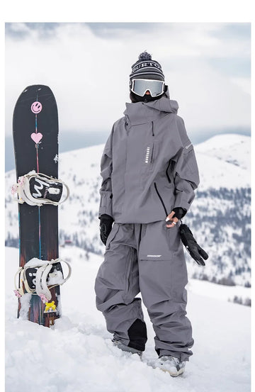 JOHN Full Pressure Adhesive 3L Ski Suit Women's 2024 Snowboard Clothes Single Board Double Board Assault Jacket Snow Pants