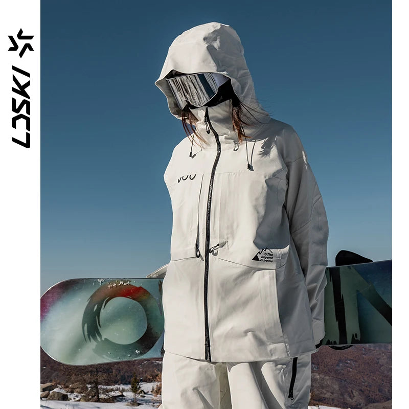 LDSKI 3L Ski Suit All-Weather Full Taped Seam Waterproof Windproof Breathable Warm Winter Snowboarding for Women Men
