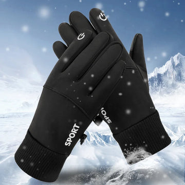 Men Winter Waterproof Cycling Gloves Outdoor Sports Running Motorcycle Ski Touch Screen Fleece Gloves Non-slip Warm Full Fingers