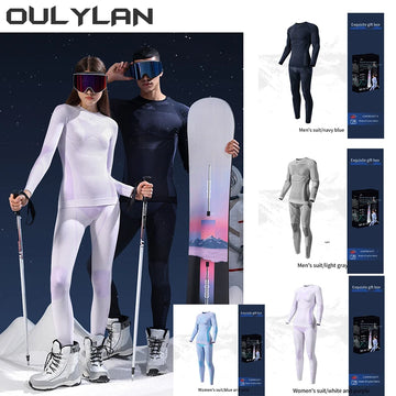 Oulylan Professional Quick Drying Ski Underwear Warm Breathable Compression Outdoor Ski Suit for Men Women Autumn Winter Skiing