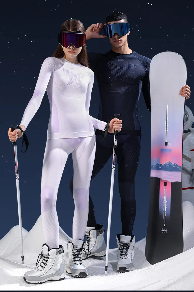Oulylan Professional Quick Drying Ski Underwear Warm Breathable Compression Outdoor Ski Suit for Men Women Autumn Winter Skiing