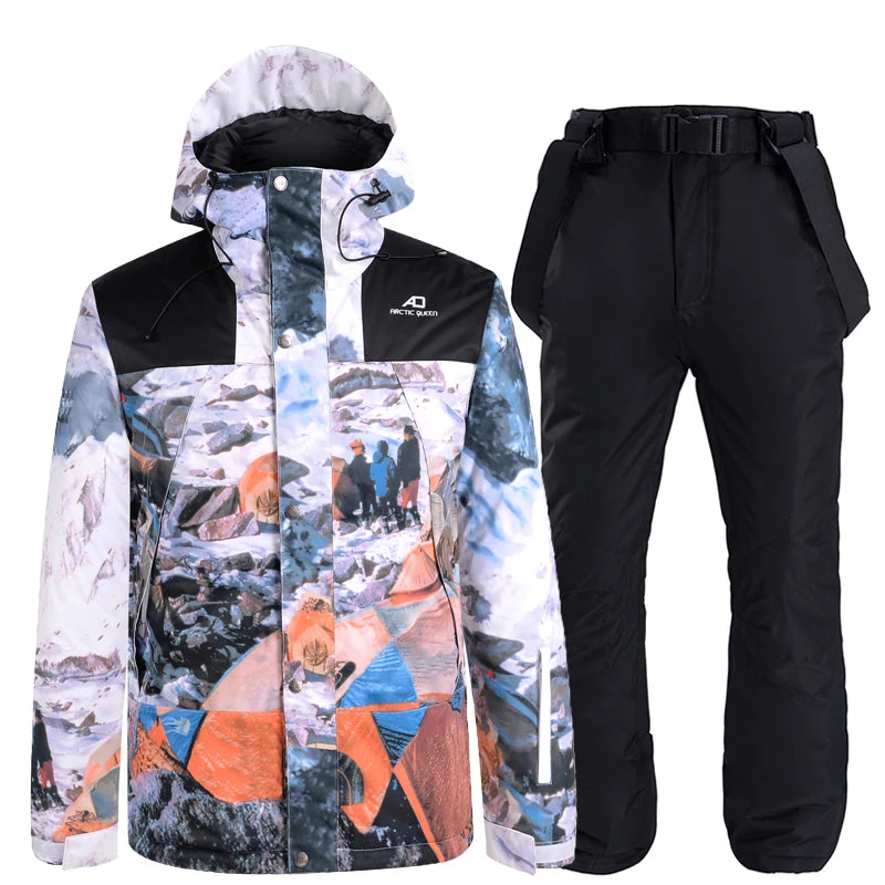 Outdoor Snow Suit for Men and Women, Ski Sets, Jacket and Snow Pants, Snowboard Clothing, Waterproof, 10K, Winter Costume, -30