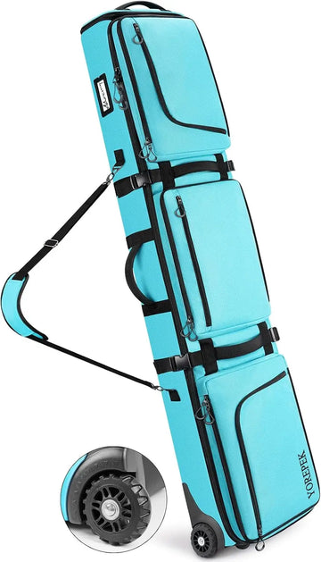 Padded Snowboard Bag with Wheels, Extendable Ski Bags for Air Travel Length up to 175cm, Water Resistant Snowboard Backpack with