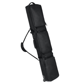 Pink/Black Skiing Bag with Rolling Wheel Padded Polyester Waterproof Portable Board Bag 3 Separation Storage Winter Snow Travels