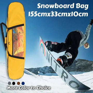 Ski Bag Snowboard Bag Wheel Padded Polyester Waterproof Bag Adjustable Length Ski Equipment for Winter Sports Outdoor Skiing