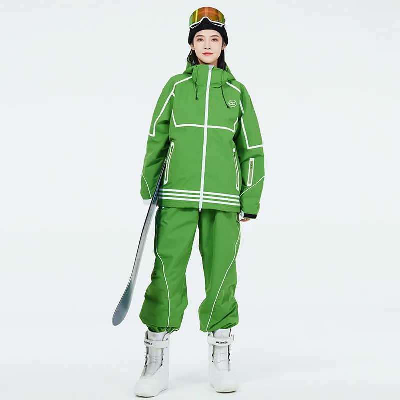 Snow suit for men and women, jacket and pants, waterproof and windproof, used for skiing and snowboard, winter clothing