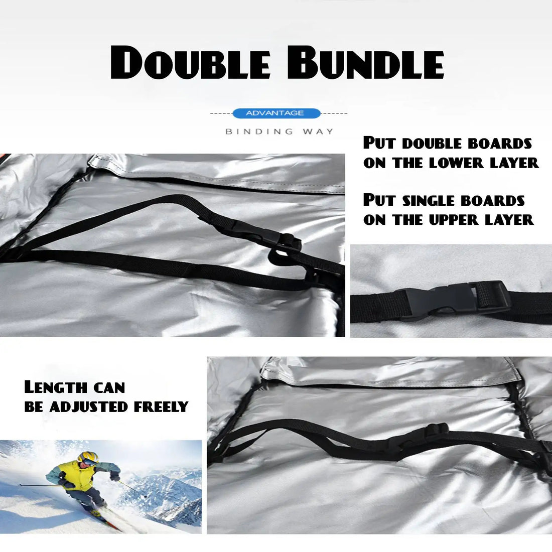 Snowboard Sleeve with Wheels for Adults Large Capacity Carrying Bag with Top Handle Protective Ski Bag for Winter Sports Skiing