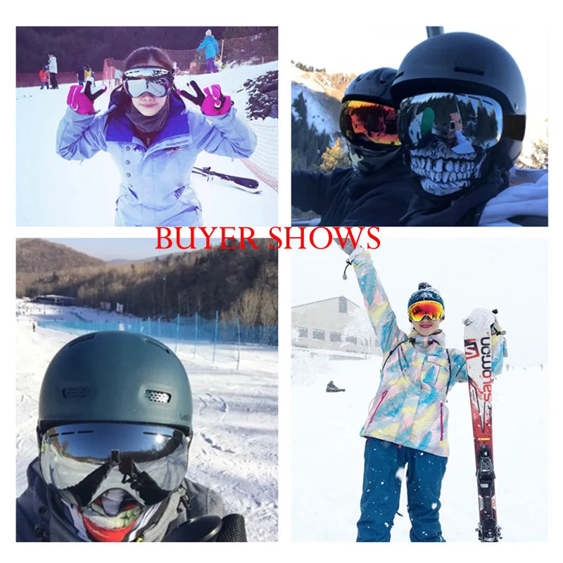 UV400 Anti-fog Double Layers Ski Goggles Lens Ski Mask Glasses Skiing Snow Snowboard Eyewear Mirror Polarize Goggles for Adults