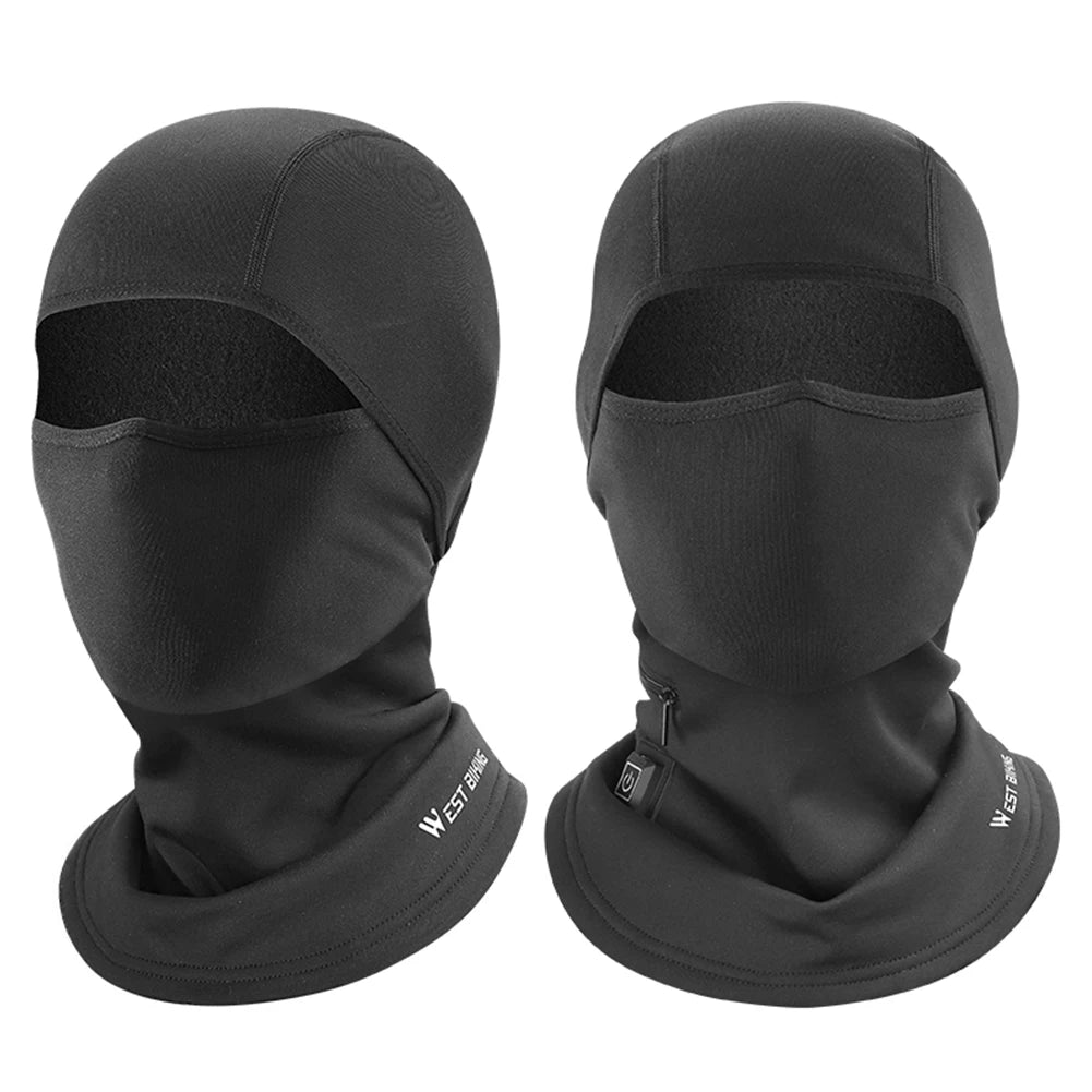 WEST BIKING Winter Cycling Hat Comfortable Sport Scarf Balaclava Windproof for Ski Bicycle Motorcycle Heating Headgear