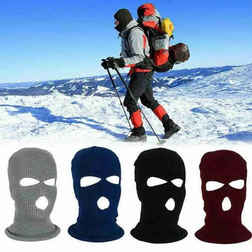 Winter Mask 3 Hole Full Face Mask Ski Mask Winter Cap Motorbike Motorcycle Full Helmet Outdoor Knit Full Face Cover Windproof