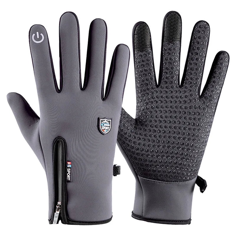 Winter Men Women Plus Plush Velvet Fleece Thick Warm Touch Screen Skiing Mitten Outdoor Sport Fitness Cycling Aipper Glove N33