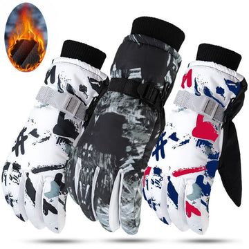 Winter Ski Gloves for Men Women Waterproof Fleece Thermal Warm Heating Gloves for Outdoor Motorcycle Snowboard Cycling Fishing