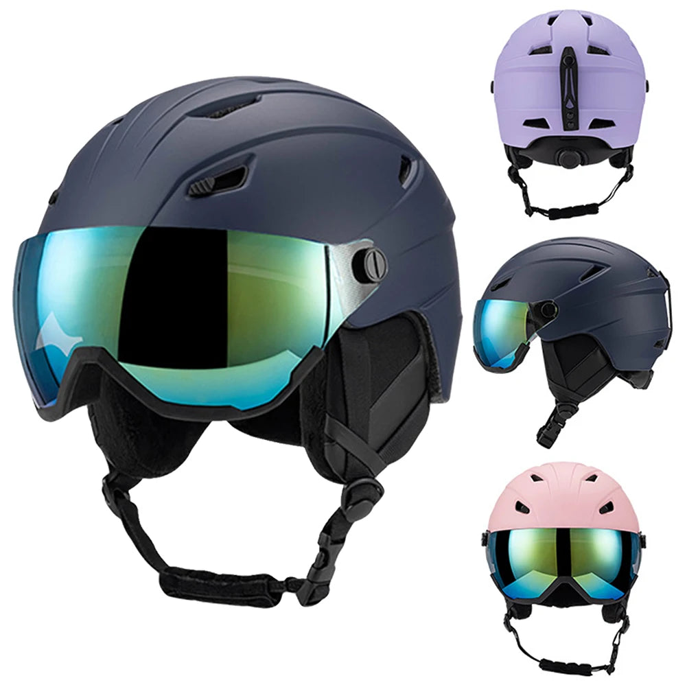 Winter Ski Helmet Outdoor Adult Sport Helmet with Goggles Snowboard Skateboard Protective EPS Foam Safety Helmet for Men Women