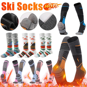 Winter Warm Ski Socks Men Women Cotton High Sports Socks Thermal Outdoor Soccer Skiing Cycling Hiking Socks Thicker Leg Sock