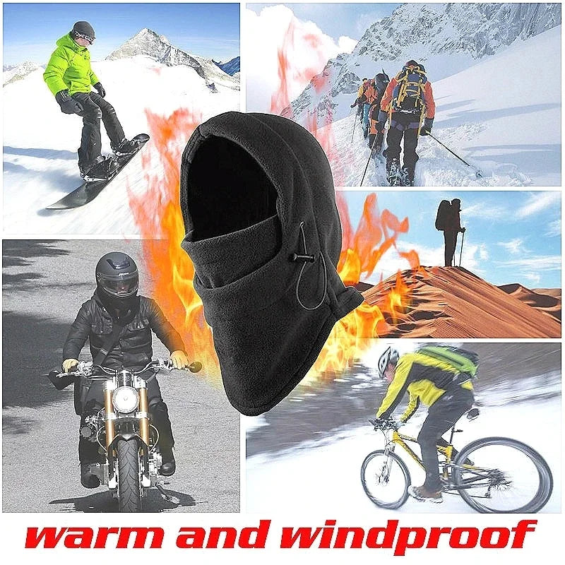 Winter Windproof Hiking Caps, Men Warm Thermal Fleece Balaclava Face Beanies, Ski Bike Motorcycle Neck Warmer Helmet Hat