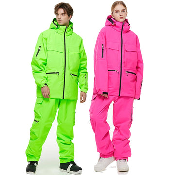 Women and Men Ski Clothes, Ski Jacket, Snowboarding Snow Suit Sets, Skiing Jackets and Pants, Outdoor Sports Suit for Unsex