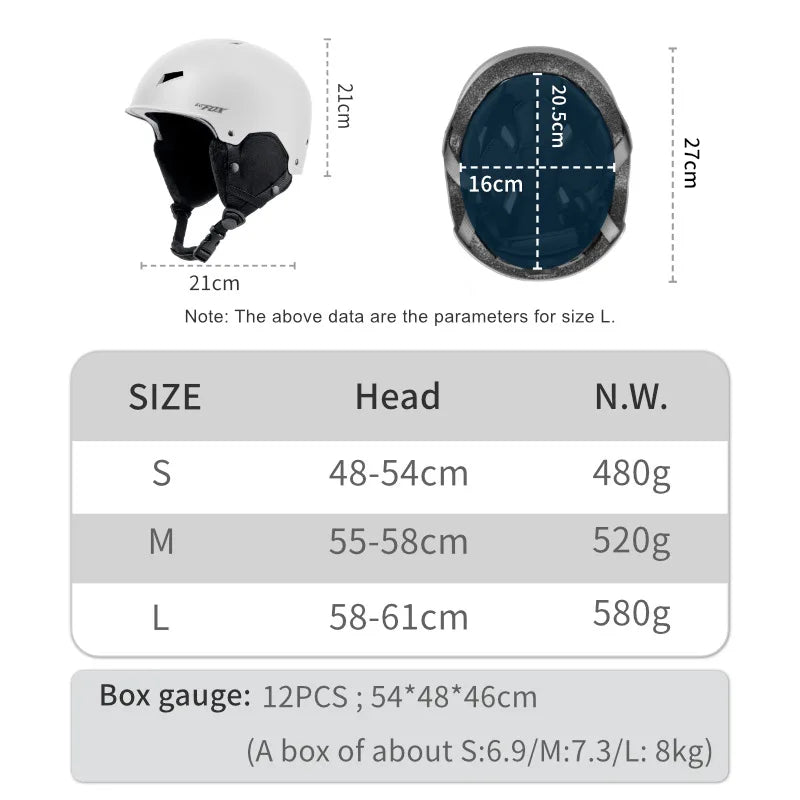 ski helmet size s adult snowboard helmet Winter Thermal Skiing helmet man woman Outdoor Sports Integrated batfox helmet men